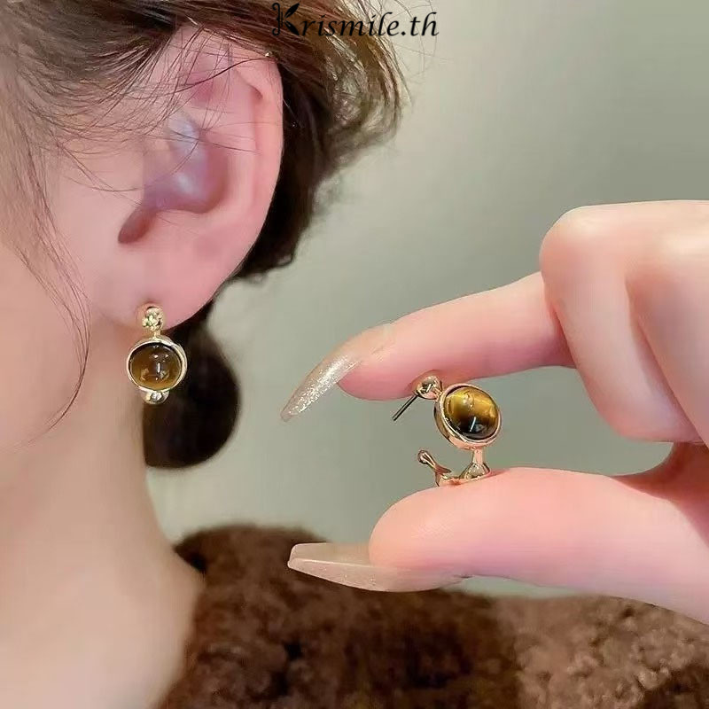 COD-ในไทย💖ต่างหูทรง C สไตล์เรโทร มีเอกลักษณ์เฉพาะตัว ไฮเอนด์ แฟชั่นเฉพาะกลุ่ม-Kri