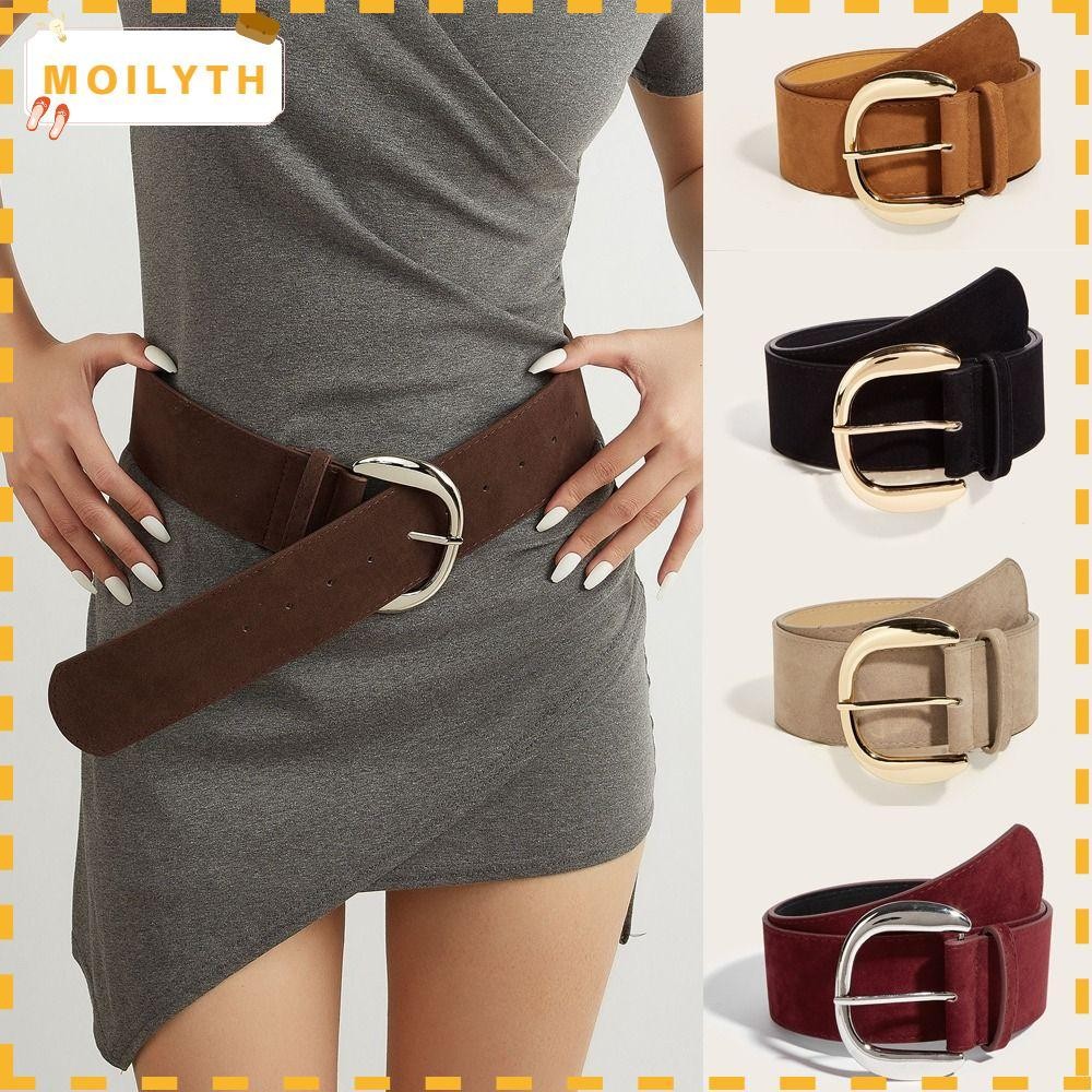 Moily หนังนิ่มหนังกว้างเข็มขัด เส้นใหญ่อินเทรนด์ สำหรับผู้หญิง ออกแบบหรูหรา สบายและอเนกประสงค์