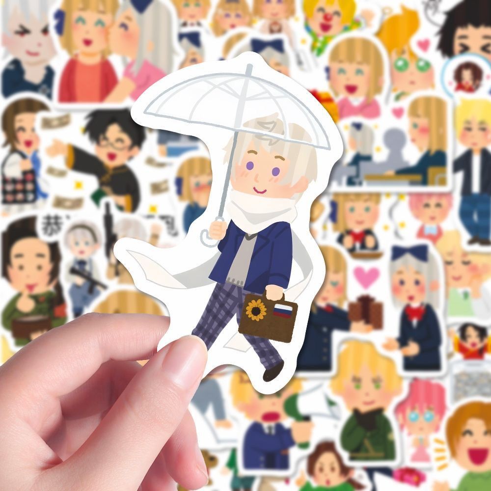 Axis Powers Hetalia Irasutoya อะนิเมะสติกเกอร์ Ivan Francis สติกเกอร์อุปกรณ์การเรียนนักเรียนเครื่องเขียนแล็ปท็อปเคสโทรศัพท์ตกแต่ง