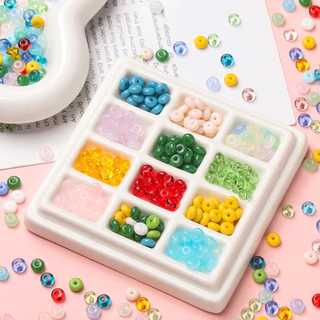 St. kunkka 50 ชิ้นเลียนแบบหยกแก้วลูกปัดแบน 3 * 6.5 มม. ลูกคิดลูกปัด DIY สร้อยข้อมือและสร้อยคอมือทำ