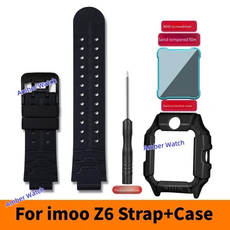 สายสีดําสําหรับเคส imoo Z6 สายนาฬิกา imoo Z6 สาย imoo Z6 สายซิลิโคน สำหรับ imoo Z6 สายแท้ imoo Z6 กร