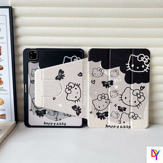 Hello Kitty เคส iPad หมุนได้ 360 องศา + ช่องเสียบปากกาสําหรับ iPad 2025 Gen11/ gen7/8/9 10.2/ Pro2024 M4 Gen10 อะคริลิค Air1/2 gen5/6 9.7 Air4 Air5 6 Air7 M3 10.9 Pro11