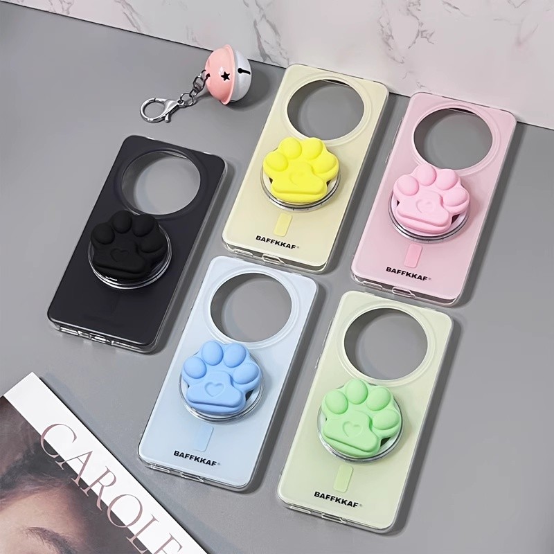 การ์ตูนน่ารัก Cats Paw Pop Socket Magsafe ที่วางโทรศัพท์แม่เหล็กสําหรับ IPhone 16 15 14 13 Pro Max พับแหวน Grip ยืดขาตั้งโต๊ะ