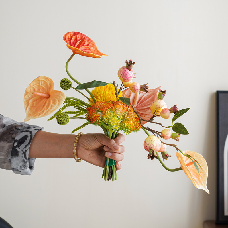 Xinyi High-End จําลองช่อดอกไม้ห้องนั่งเล่นโต๊ะรับประทานอาหารตกแต่งตกแต่งดอกไม้ดอกไม้ปลอมช่อดอกไม้ตกแ