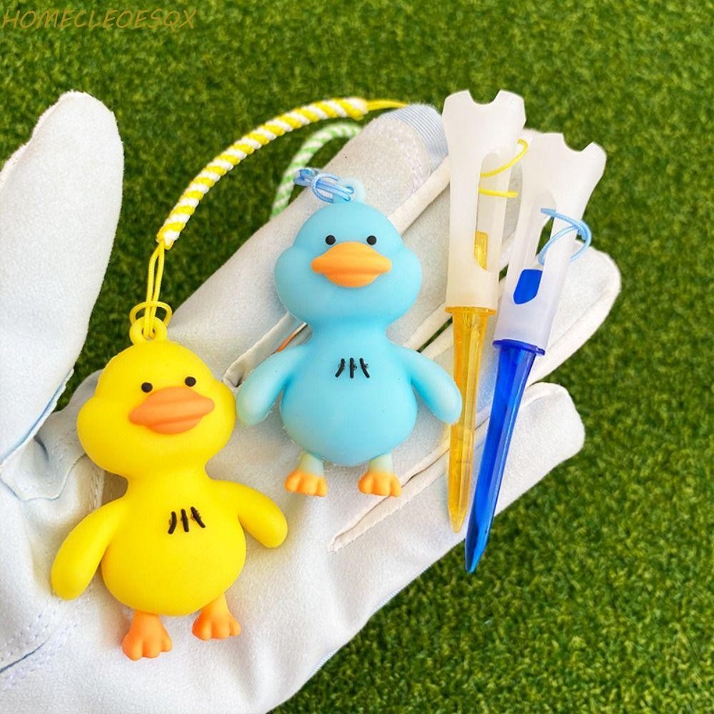 HOMECLEEOESQX การ์ตูนกอล์ฟยาง Tee พลาสติกเปลี่ยนเป็ด Golf Tee รีไซเคิล Anti-loss 83 มม.กอล์ฟแปลกรูปร่าง Tee กลางแจ้ง