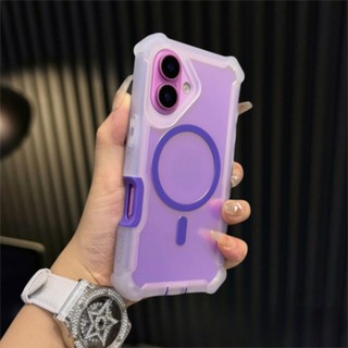 ใหม่หรูหราเลเซอร์ไล่โทนสีสีแม่เหล็กกรณีโทรศัพท์สําหรับ ไอโฟน 16E 16 14 13 15  มือโปร สูงสุด 15 14 16บวกสี่มุมซูเปอร์กันกระแทกปลอกป้องกันลายนิ้วมือป้องกันการตกฮาร์ดปกหลัง