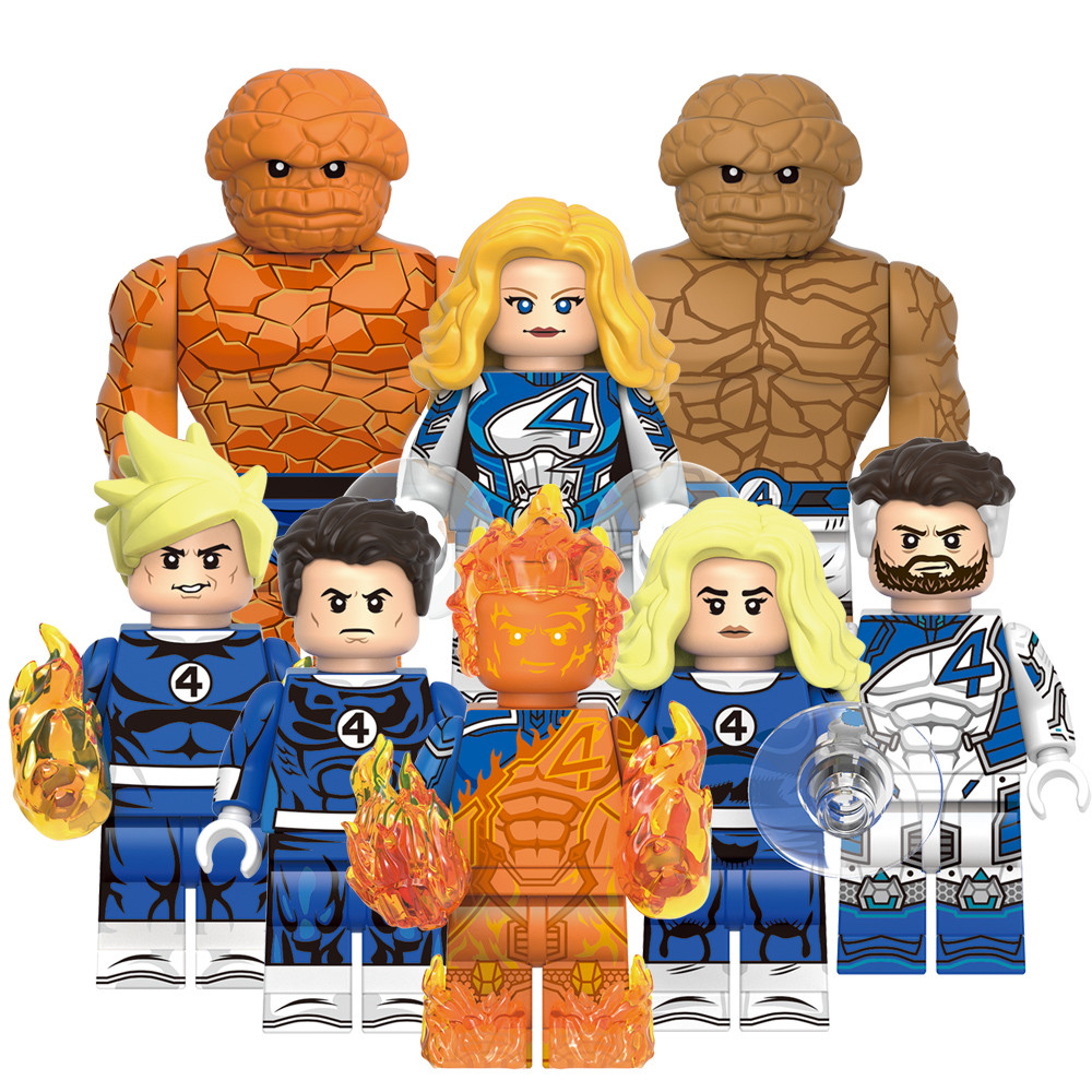 Mister Fantastic มนุษย์ไฟฉายที่มองไม่เห็นผู้หญิง Thing Super Heroes Mini Education Building Blocks ของเล่น