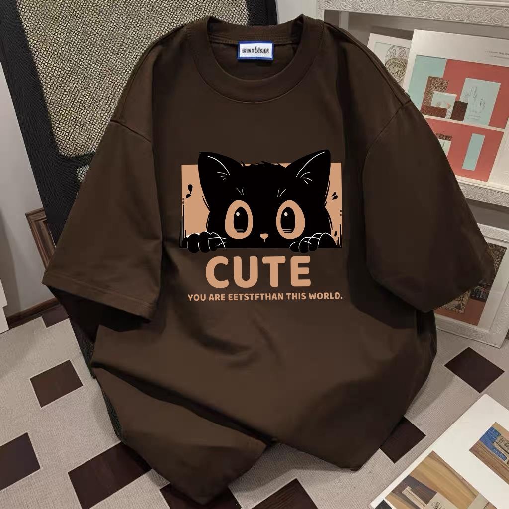 【ไซส์ตั้งแต่ S ถึง 3XL】ลายเชอร์รี่ขนาดใหญ่ เสื้อยืดแขนสั้น สไตล์ประจำวัน ทรงหลวม ใส่สบาย คู่รักใส่ได้