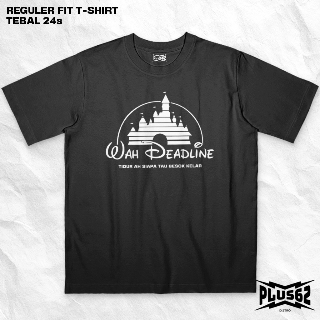Plus62 Distro - ชุดเสื้อยืดต้นฉบับ 24s หนาระดับพรีเมียม - Deadline - ED0005
