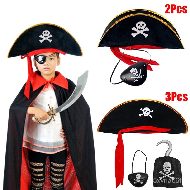 [READY STOCK]  2 Pcs Pirate Accessories Hat Cosplay Captain Costume