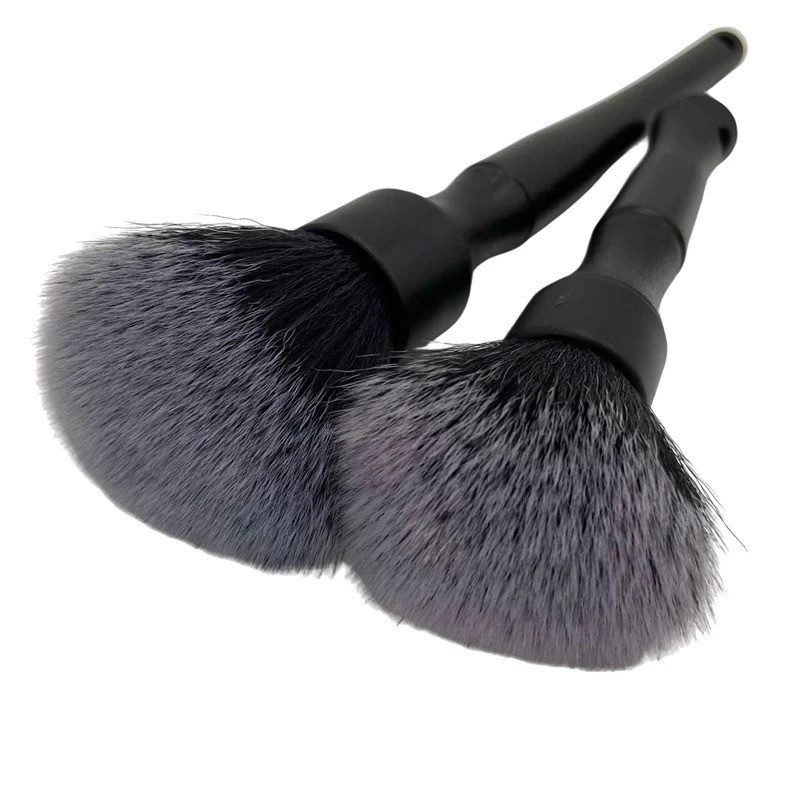 Ultra-Soft Car Detailing Brush Super Soft Auto ภายในรายละเอียดแปรงหมูป่าสังเคราะห์ผมสําหรับรถยนต์ที่นั่งทําความสะอาดหนัง