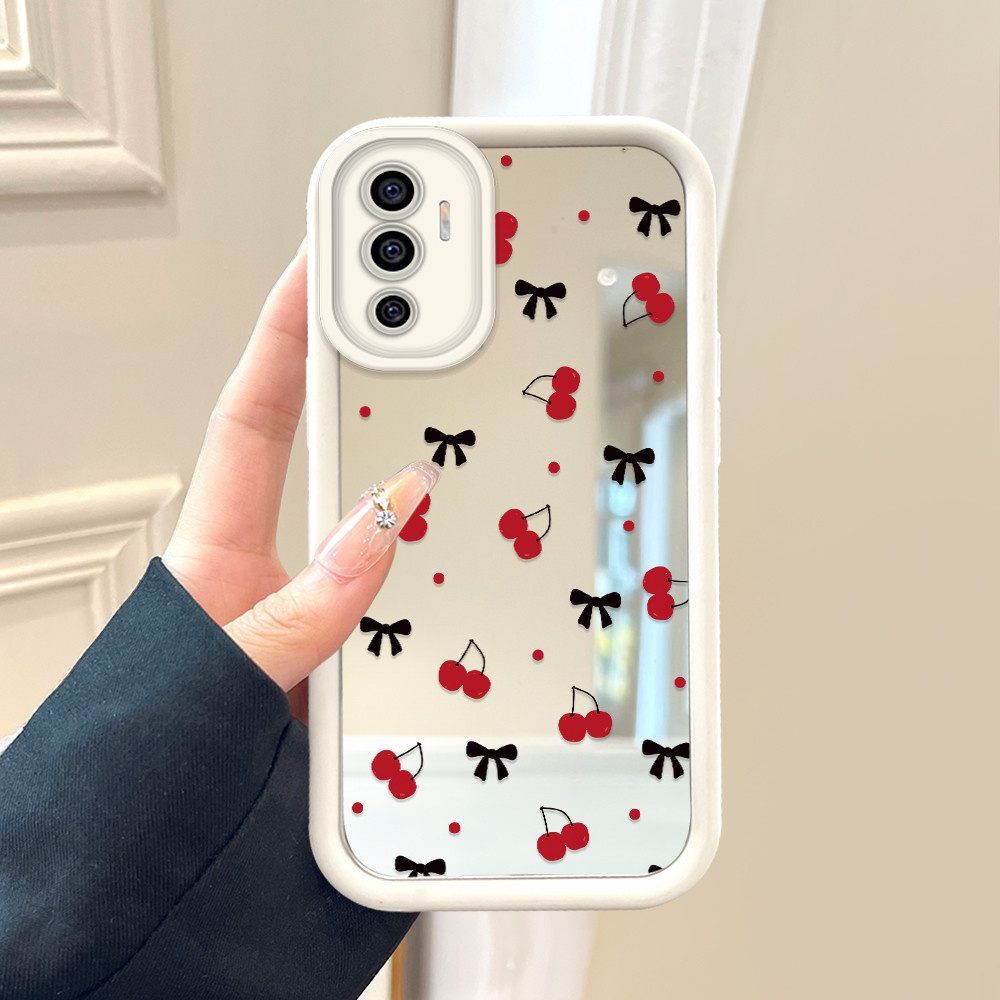 Vivo V23E 5G สําหรับกระจก Softcase กรณี HP โทรศัพท์ Kesing Cherry Butterfly ปลอก 8816 JZ