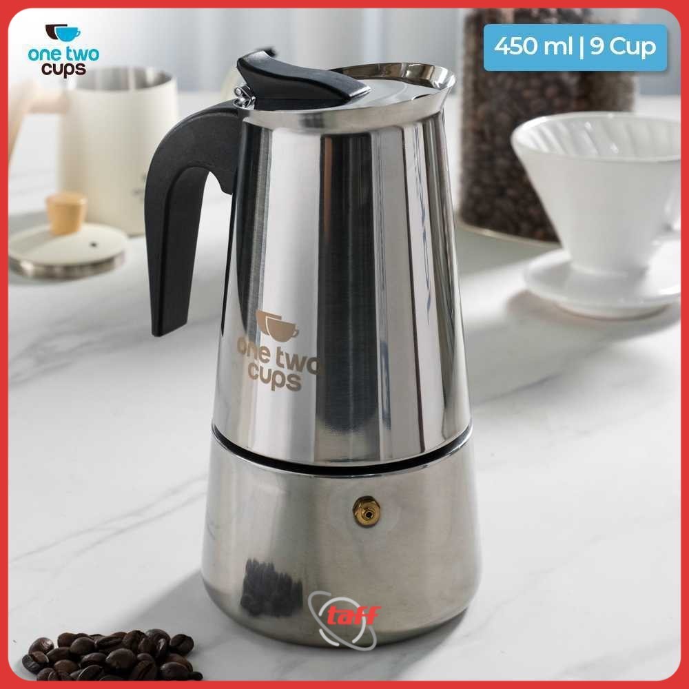 One Two Cups เครื่องชงกาแฟ Moka Pot Stovetop 9 ถ้วย 450ml - Z20