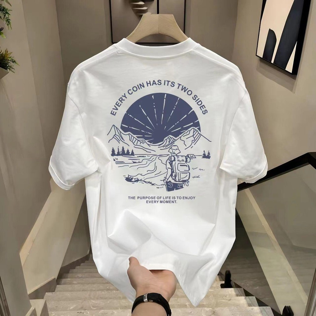 (จัดส่งตลอด 24 ชั่วโมง)2025 เสื้อปล่อยคอกลมแบบที่เป็นแนวโน้มฤดูร้อนฤดูร้อนพร้อมกับพิมพ์ลายลอเรียน