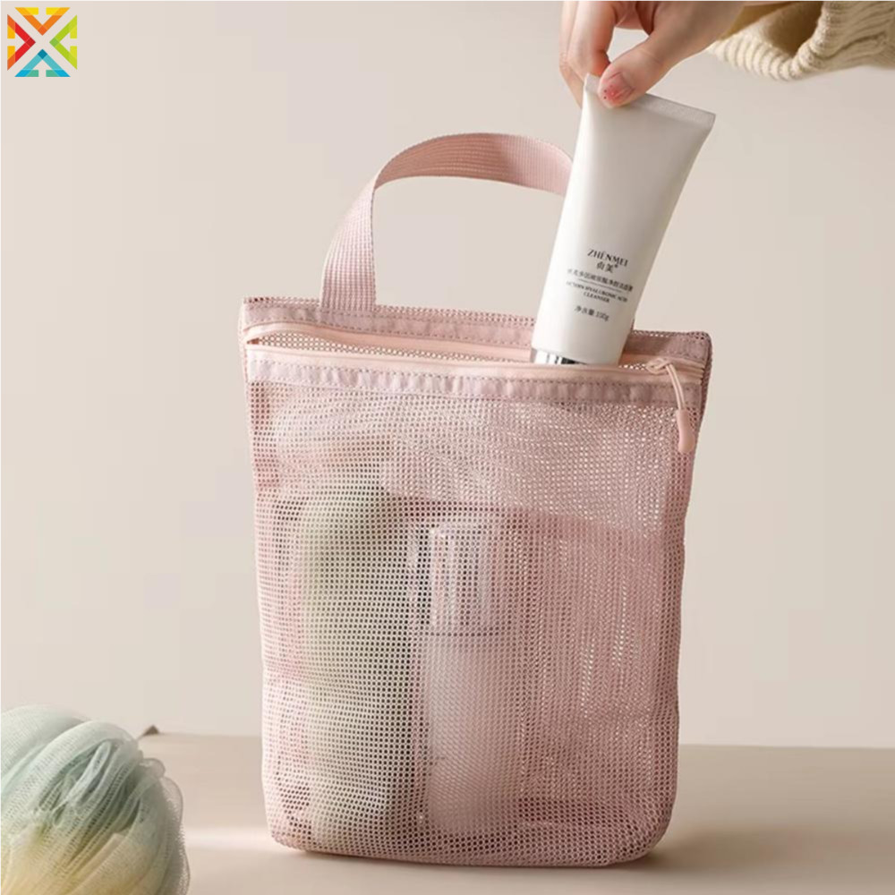 Portable Shower Organizer Hanging Makeup Bag Quick-Drying กระเป๋าถือน้ําหนักเบาสําหรับอุปกรณ์อาบน้ําวันหยุดผู้ชาย ราคา ถูกที่สุด ดีลบีเคเค แกลเลอรีภาพที่ 3