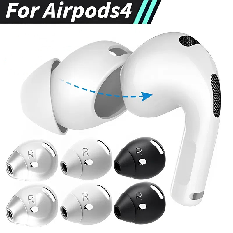 จุกหูฟังทดแทนสําหรับ AirPods 4 4th Silicone Earbud Cover Anti-Slip Eartips แขนป้องกัน