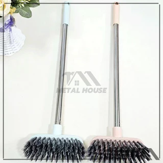 แปรงขัดพื้นห้องน้ำ ด้ามสแตนเลส แปรงขัดพื้น ขนแปรงไนล่อน คุณภาพดี2 สี คละสี