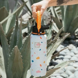 Tumbler Paracord เชือกจับ Tumbler ผู้ถือ Aquaflask เชือกแบบพกพาเชือกขวดน้ําสายคล้อง Carrier ถ้วยที่มีสีสันสําหรับ Hydro Flask12-64oz