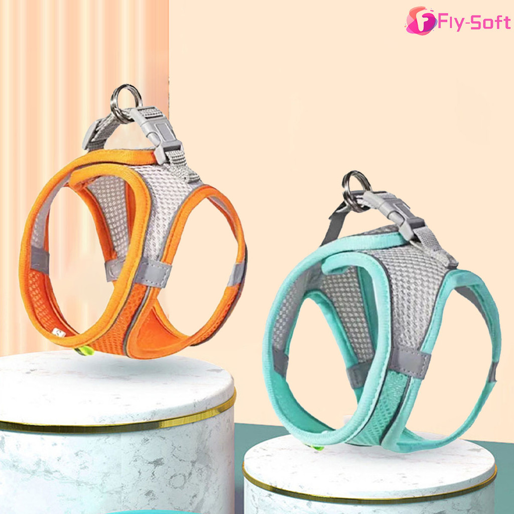 สายจูงแมวรัดอก จูงหมา สําหรับสัตว์เลี้ยง สุนัข กระต่าย ขนาดเล็ก เสื้อจูงแมว ผ้าตาข่าย พร้อมสายจูง