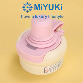MiYUKi กระติกน้ําร้อน 600 มล. ลายการ์ตูนน่ารัก ไร้ BPA พร้อมหลอด จัดส่งจากกรุงเทพฯ