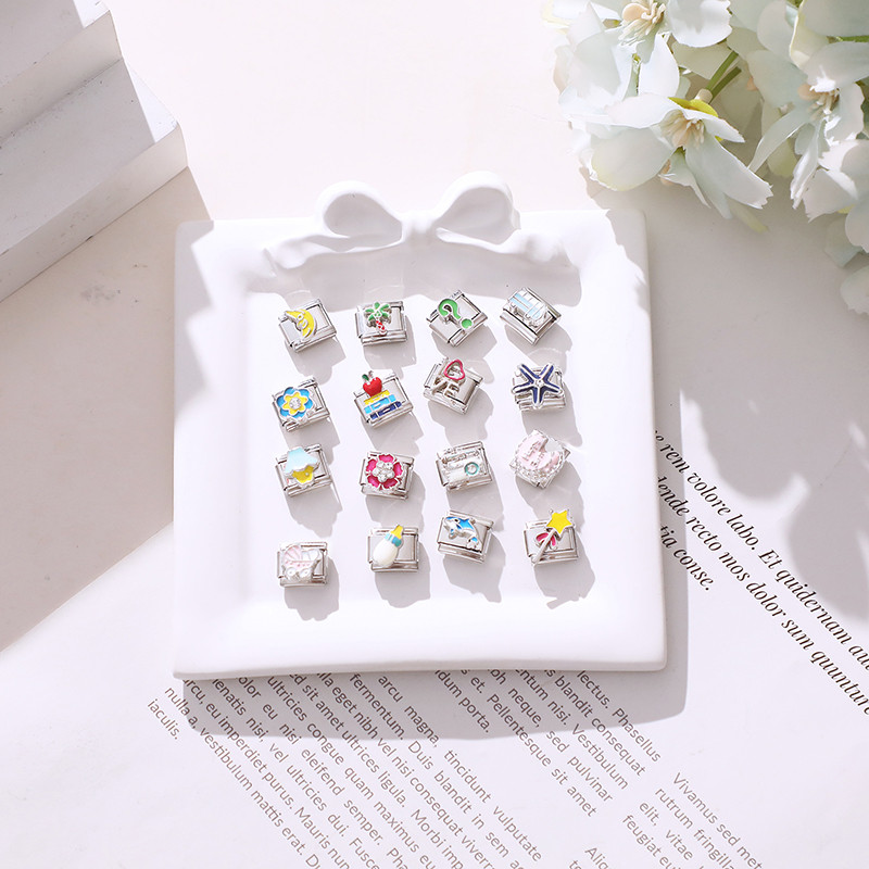 3D ดอกไม้หัวใจอิตาเลี่ยน Charm สร้อยข้อมือ Fit 9 มม. สแตนเลส DIY เครื่องประดับ อุปกรณ์เสริม Retro บุคลิกภาพโมดูล ราคา ถูกที่สุด ดีลบีเคเค แกลเลอรีภาพที่ 4