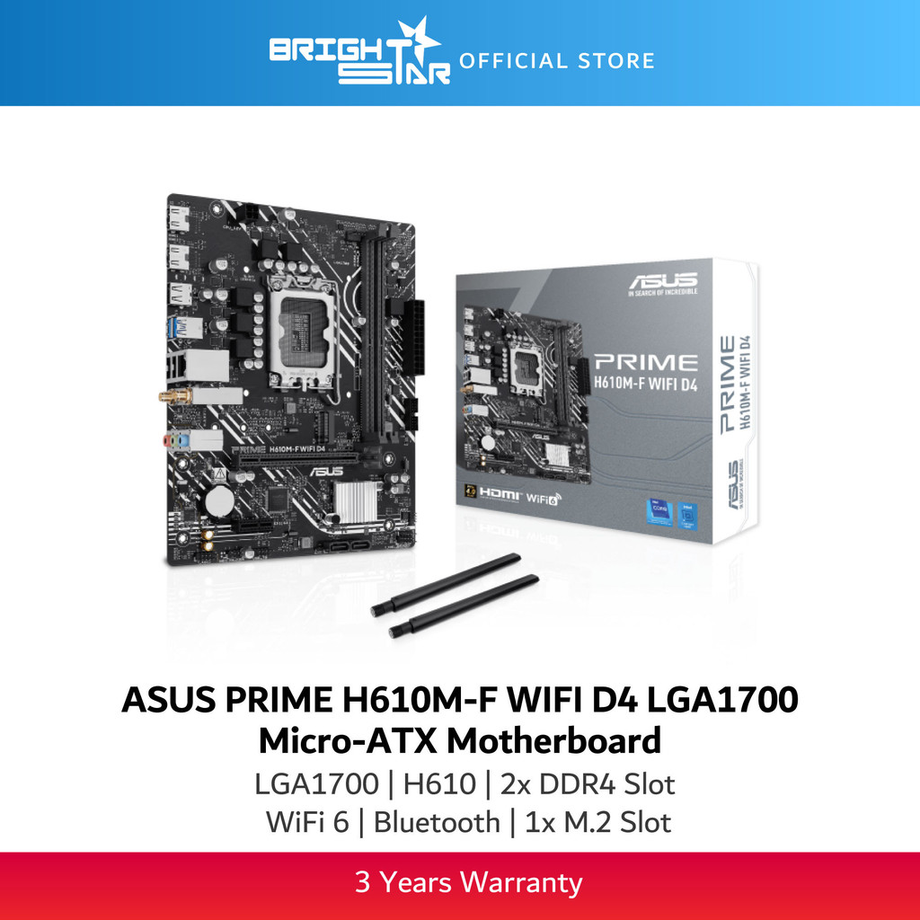 เมนบอร์ด ASUS PRIME H610M-F WIFI D4 LGA 1700 Micro-ATX