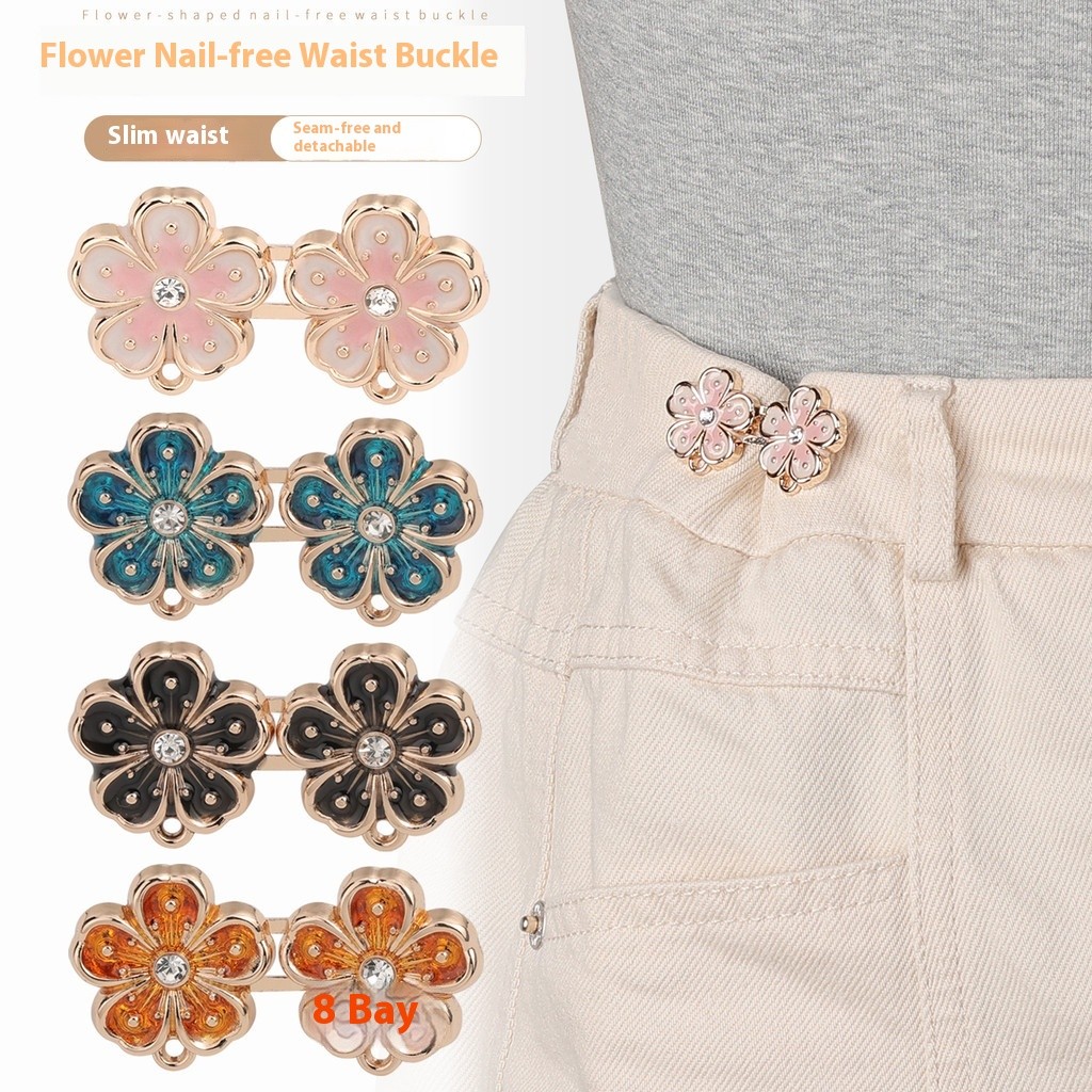 ดอกพลัมเอวโคลนหัวเข็มขัดที่ถอดออกได้เล็บฟรีไม่มีรอยต่อปุ่มกางเกงยีนส์ลดเอวปิดอุปกรณ์เสริม