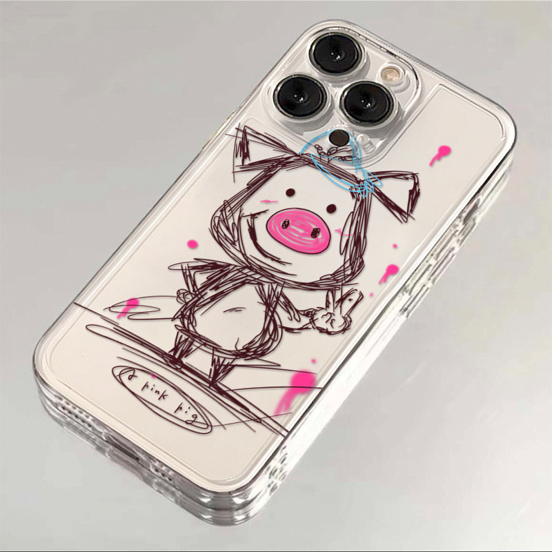 Bier Piglet เหมาะสําหรับ 16PROMax/15/14/13 เคสโทรศัพท์อวกาศ iPhone12 Soft Case XS/XR