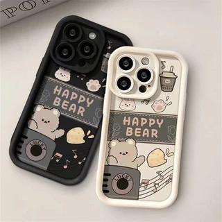 การ์ตูนน่ารัก ชานมแบร์ คู่รัก For infinix Smart 8 7 5 6 Hot 30i 11 10 20 30 9 40i Play Spark 20 10 Pro GO Note 30 12 เคส