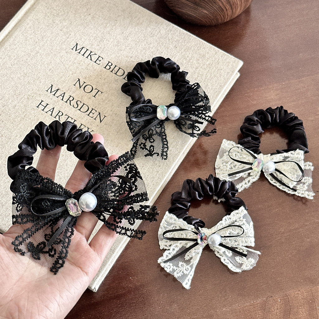 ลูกไม้โบว์ขนาดเล็กลําไส้ผมTie All-Match Girlyอารมณ์หัวTie High-End BallผมTie