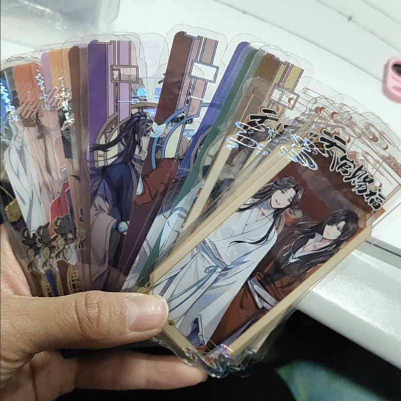 24 ชิ้น/กล่องอะนิเมะ Tian Guan Ci Fu Hua Cheng Xie Lian รูปบุ๊คมาร์ค Kawaii Heaven Officials Blessing Photo PVC โปร่งใสการ์ดคุณภาพสูงของเล่นเครื่องประดับการ์ดของขวัญ