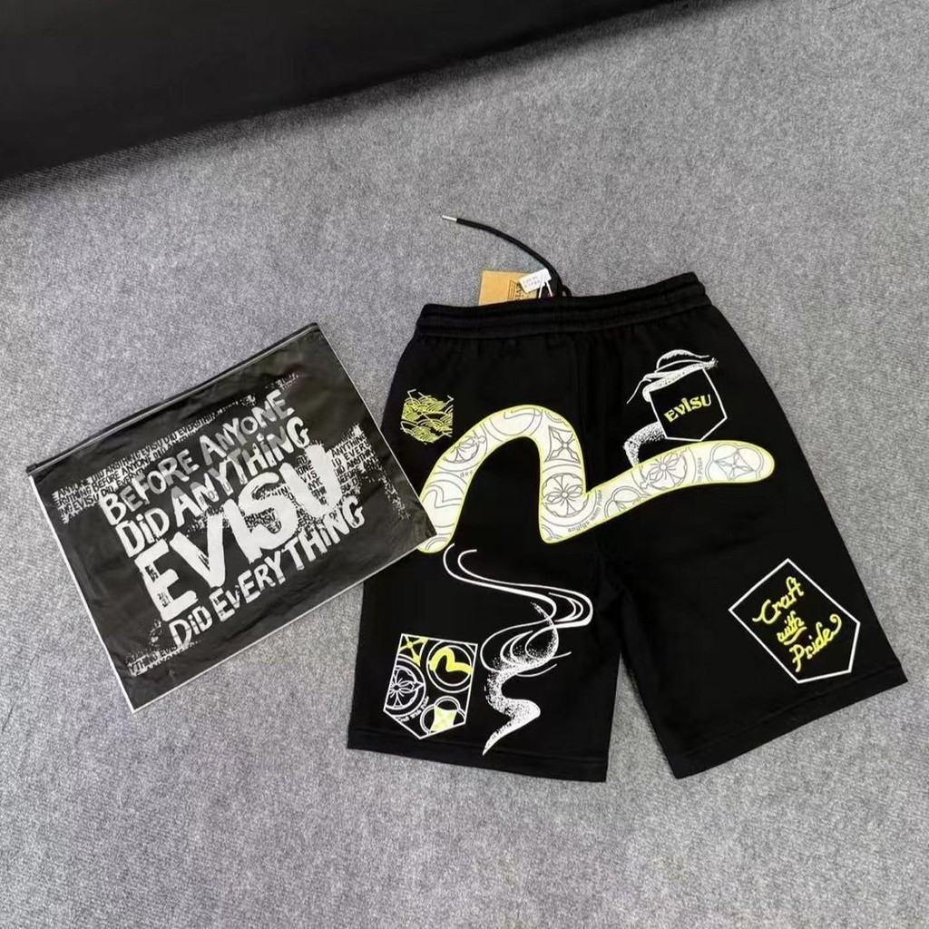 EVI * V สไตล์ใหม่อินเทรนด์ Sweatpants ผู้ชายผู้หญิงแฟชั่นลําลองทุกการแข่งขันกีฬากางเกงขาสั้นห้าจุด