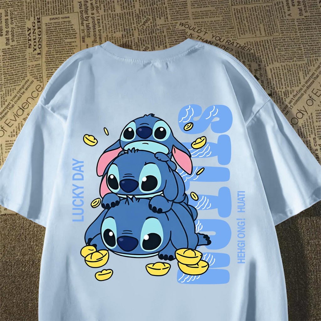 Top.Street เสื้อยืด Oversize t shirt ผ้าCOTTON100% "LUCKY STITCH"เสื้อ เนื้อผ้าเกรดพรีเมียม คอกลม ใส่สบาย แขนสั้น 2025