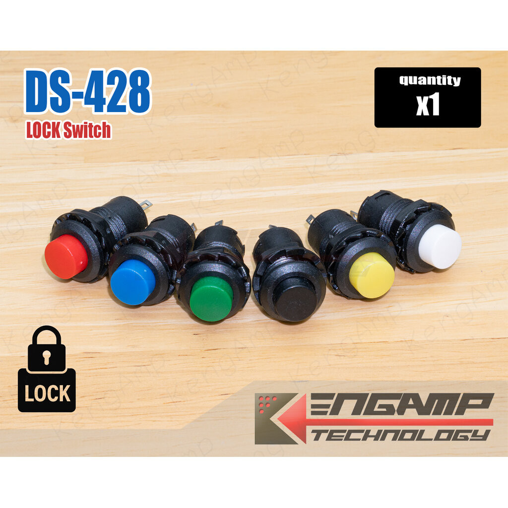 (มีตัวเลือก) [SW] Switch DS-428 12mm กดติด-กดดับ 3A/125V 1.5A/250V