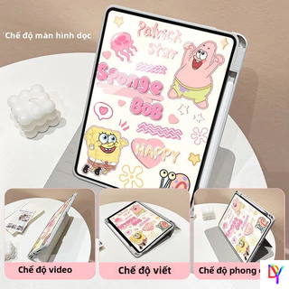 เคส iPad หมุนได้ 360 องศา + ช่องเสียบปากกาสําหรับ iPad 2025 Gen11/ gen7/8/9 10.2/ Pro2024 M4 Gen10 อะคริลิค Air1/2 gen5/6 9.7 Air4 Air5 6 Air7 M3 10.9 Pro11 การ์ตูน Shin-chan