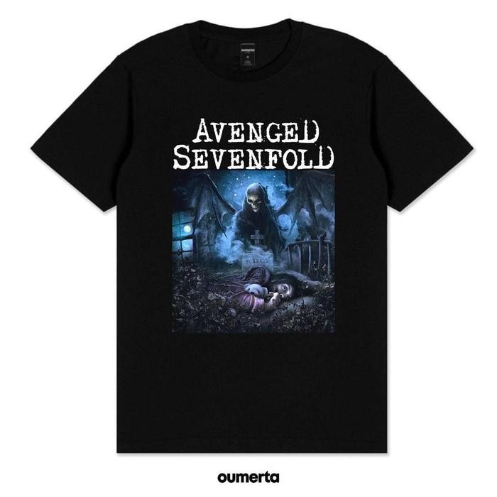 เสื้อยืด KAOS BAND A7X - TSHIRT A7X NIGHTMARE - XL แขนสั้น