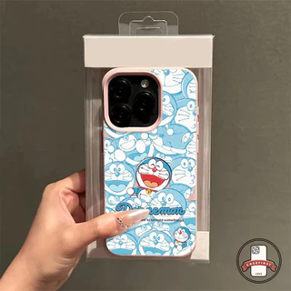 แฟชั่นเต็มจอภาพอะนิเมะโดราเอมอน เคสเข้ากันได้กับ IPhone 17 air XR 15 13 12 11 14 16 Pro Max XS 16 14 15 Plus X