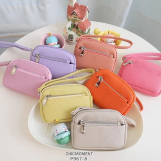 Chicbag [ พร้อมส่งในไทย ] กระเป๋าใส่เหรียญ+ใส่แบงค์พันพับครึ่งได้ คล้องมือได้ No.P-967-8