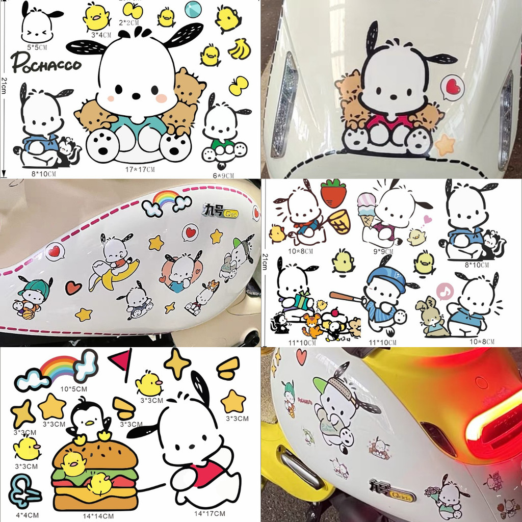 ป้ายสติ๊กเกอร์ Pochacco กันน้ํา ใช้ติดกระเป๋า รถยนต์ มอเตอร์ไซค์ ผนัง