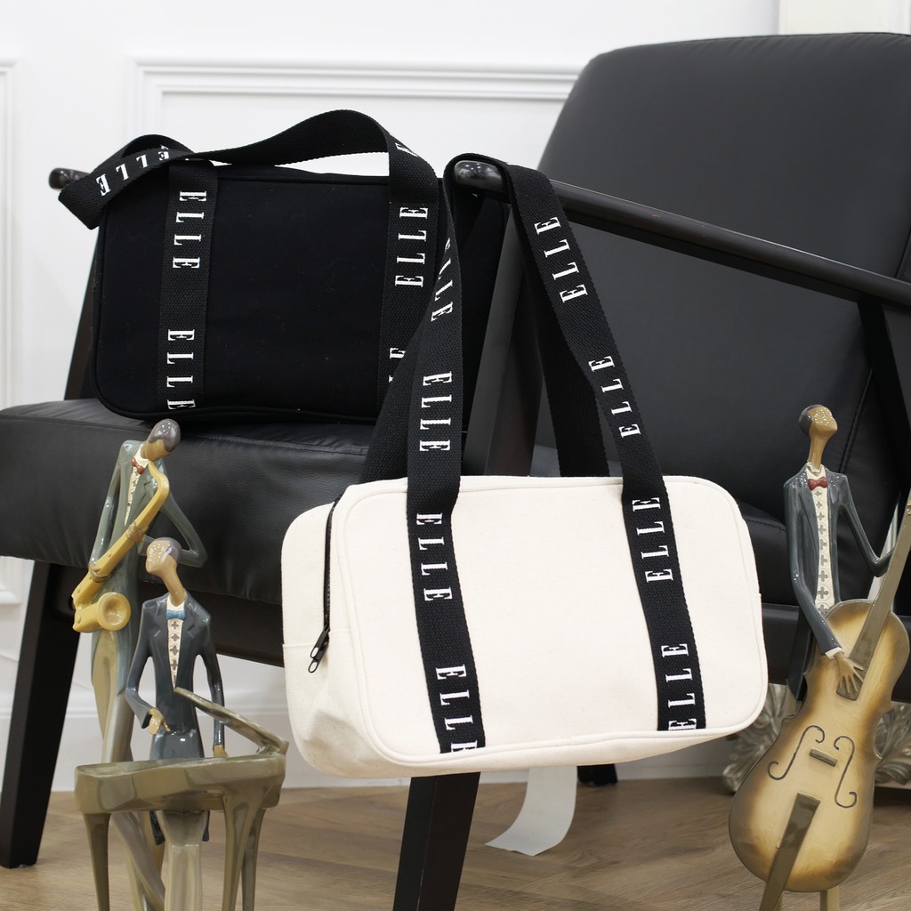 ELLE BOWLING BAG กระเป๋าสะพาย ผ้า Canvas Cotton 100% มีให้เลือก 2 สี รุ่น EWG005525