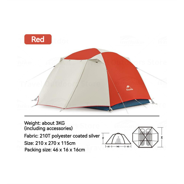 Cloud River Pro เต็นท์ตั้งแคมป์ 2 ชั้นน้ําหนักเบาพิเศษ NatureHike CNK2300ZP024