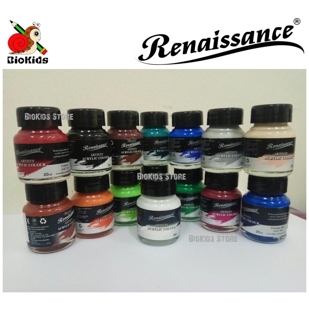 [Part 1/2 ขวด] Renaissance acrylic colours 20 ml.