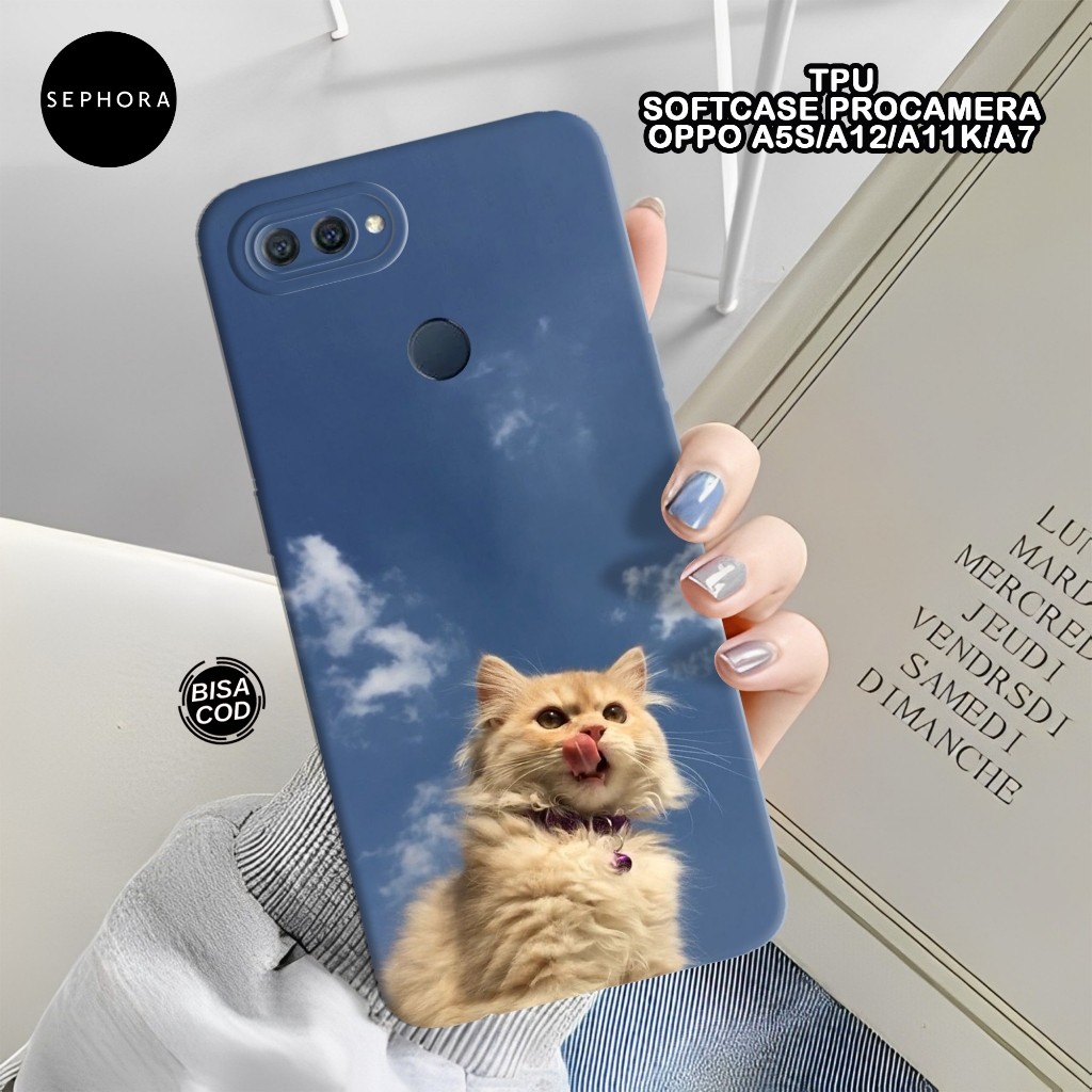 เคส HP OPPO A5S/A12/A11K/A7 Softcase - เคสแมวแฟชั่น - OPPO A5S/A12/A11K/A7 - เคสกล้อง Pro - เคส OPPO
