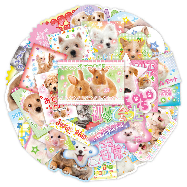 40 ชิ้น Retro น่ารักการ์ตูนสมุดภาพสติกเกอร์ Kawaii ลูกสุนัขลูกแมวกระต่าย Journal สติกเกอร์ DIY ตกแต่งเครื่องเขียนโทรศัพท์สติกเกอร์