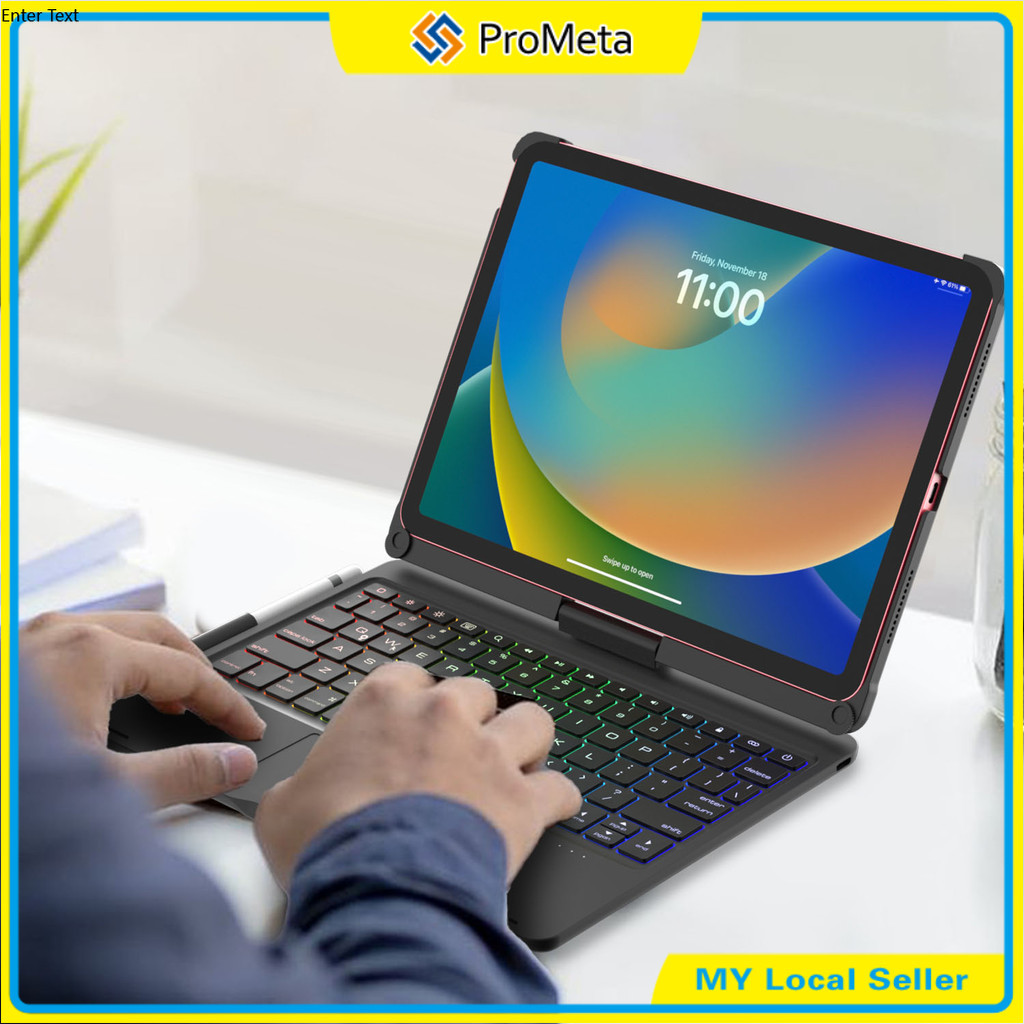 Papan Kekunci Wayarles คีย์บอร์ดไร้สาย W/Touchpad 360 หมุนสําหรับ IPad 11 A16 Air4 5 6 Air M3 Mini 6