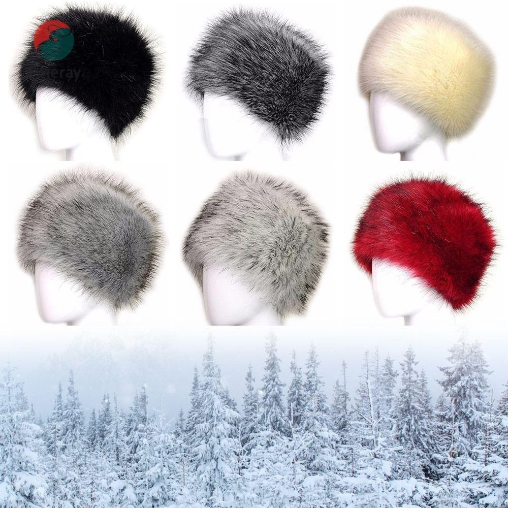 EMERAY Faux Fur Snow Hat Earmuff ฤดูหนาวผู้หญิงรัสเซีย Ushanka