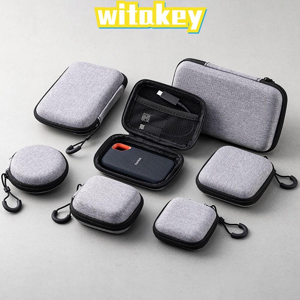 WITAKEY 1 ชิ้น ซิป EVA กระเป๋าเก็บพกพา สําหรับ Airpod หูฟัง/โทรศัพท์/สายชาร์จ อุปกรณ์เสริมดิจิตอล