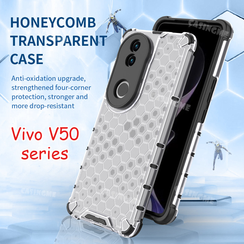 Vivo V50 V50Pro 5G 2025 กันชนกันกระแทกโปร่งใสรังผึ้งสําหรับ VivoV50 E V50 VivoV50 Pro5G V50Pro V 50 