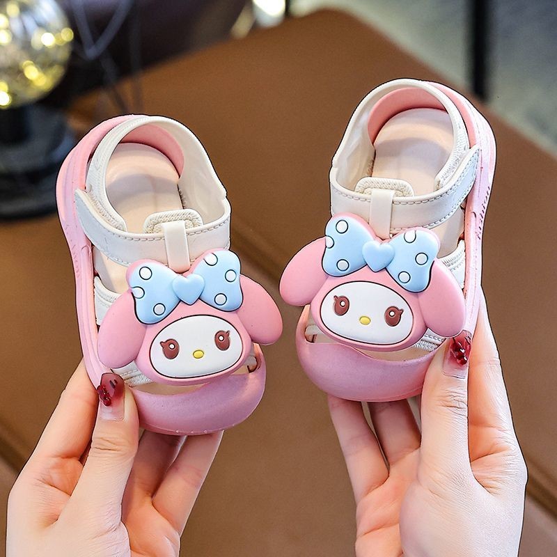 เด็กสาวรอบนิ้วเท้ารองเท้าแตะเด็กเล็กการ์ตูนฤดูร้อนนุ่มลื่นรองเท้าเด็กวัยหัดเดิน