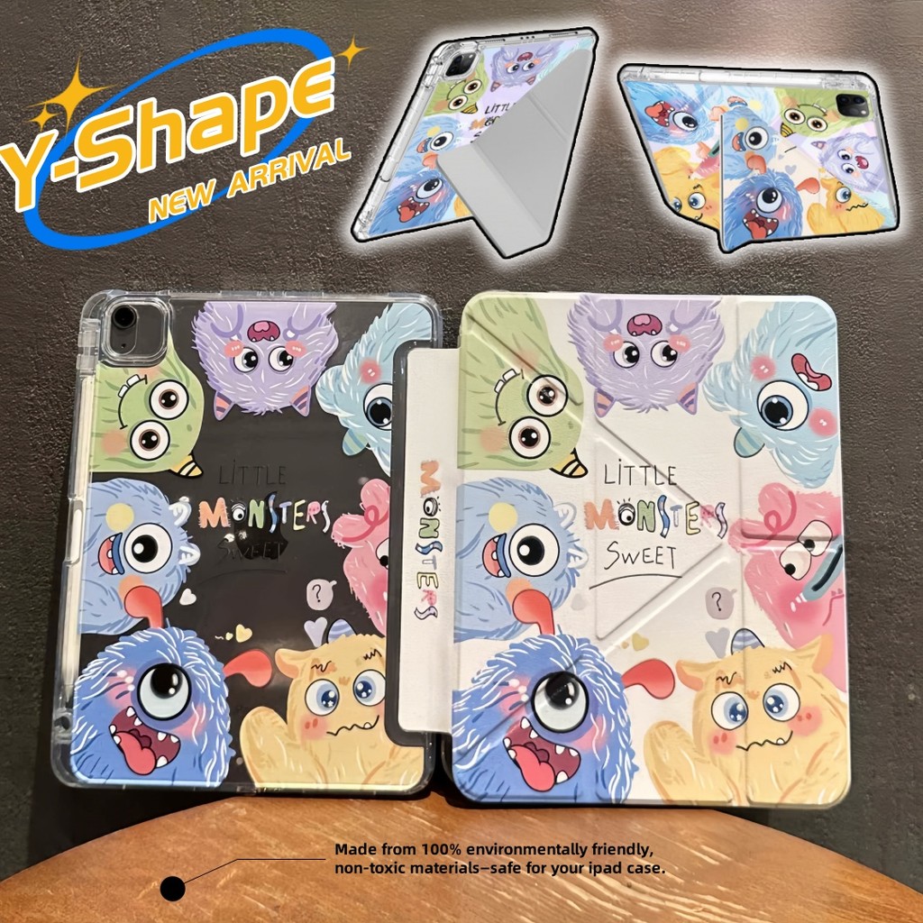 เคสไอแพด gen11 a16 air11 Air5 Gen9/8/7 Pro11 3+Y-shaped เคสสำหรับไอแพด Crystal Glass for case ipad air4 ipad gen10 2022
